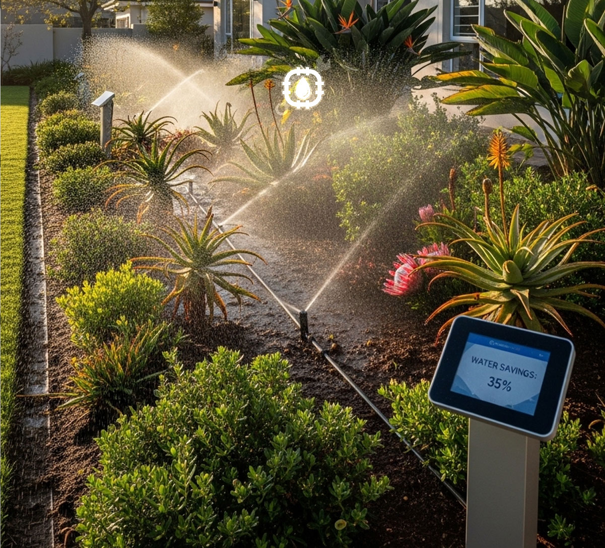 Automated irrigation system in a Johannesburg garden