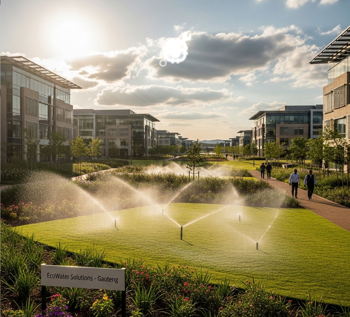 Commercial irrigation setup for office parks
