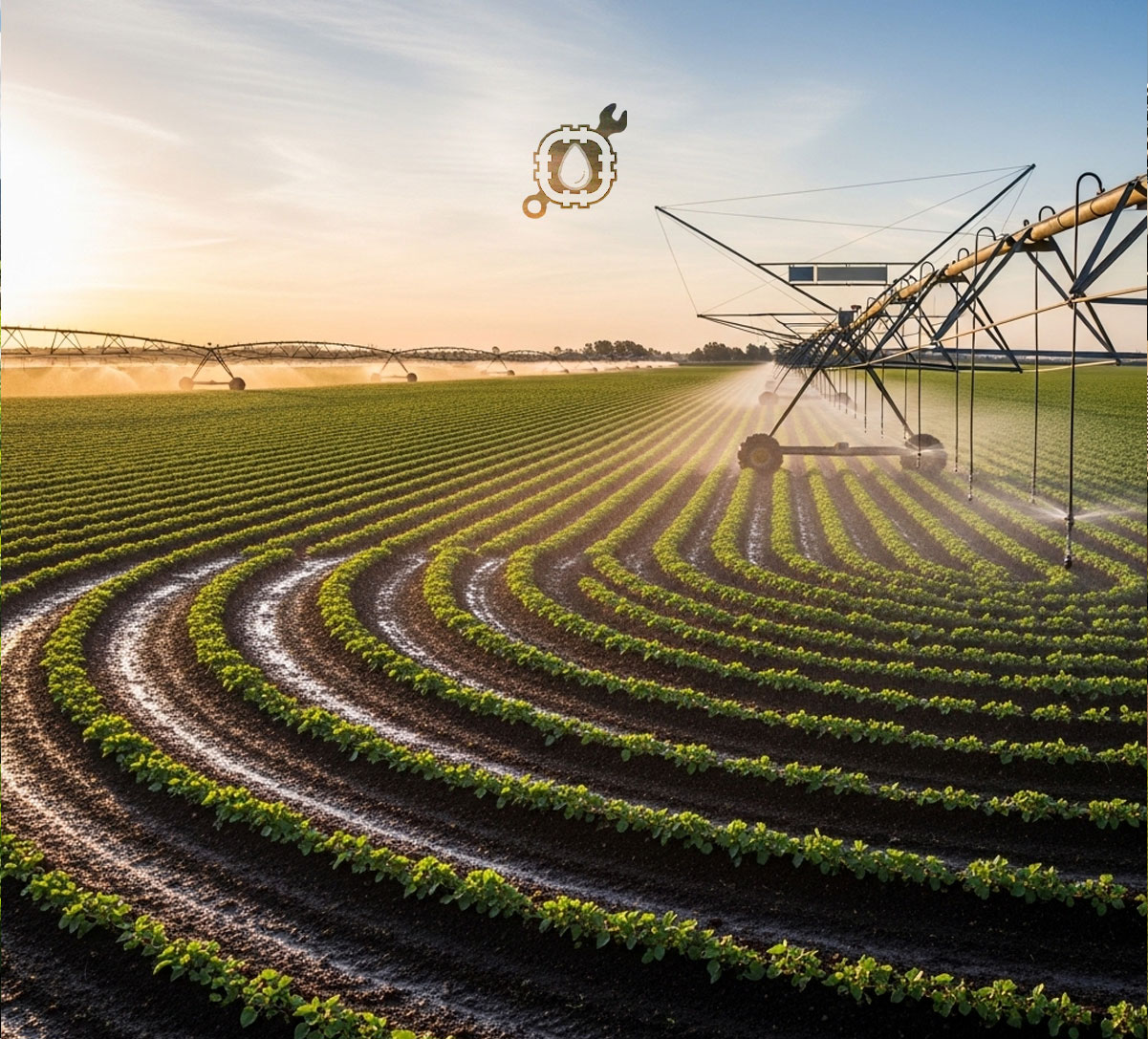 Industrial scale irrigation installation